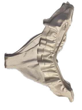 Elysian Swim White Ruffled Bikini Bottoms Size Medium